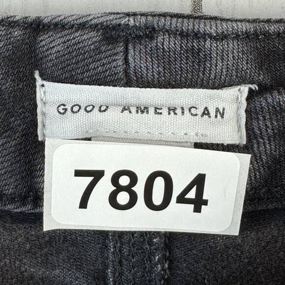 Good American Black271 Classic Slim-Straight Raw Step-Hem Jeans Plus Size 15 - Picture 14 of 14